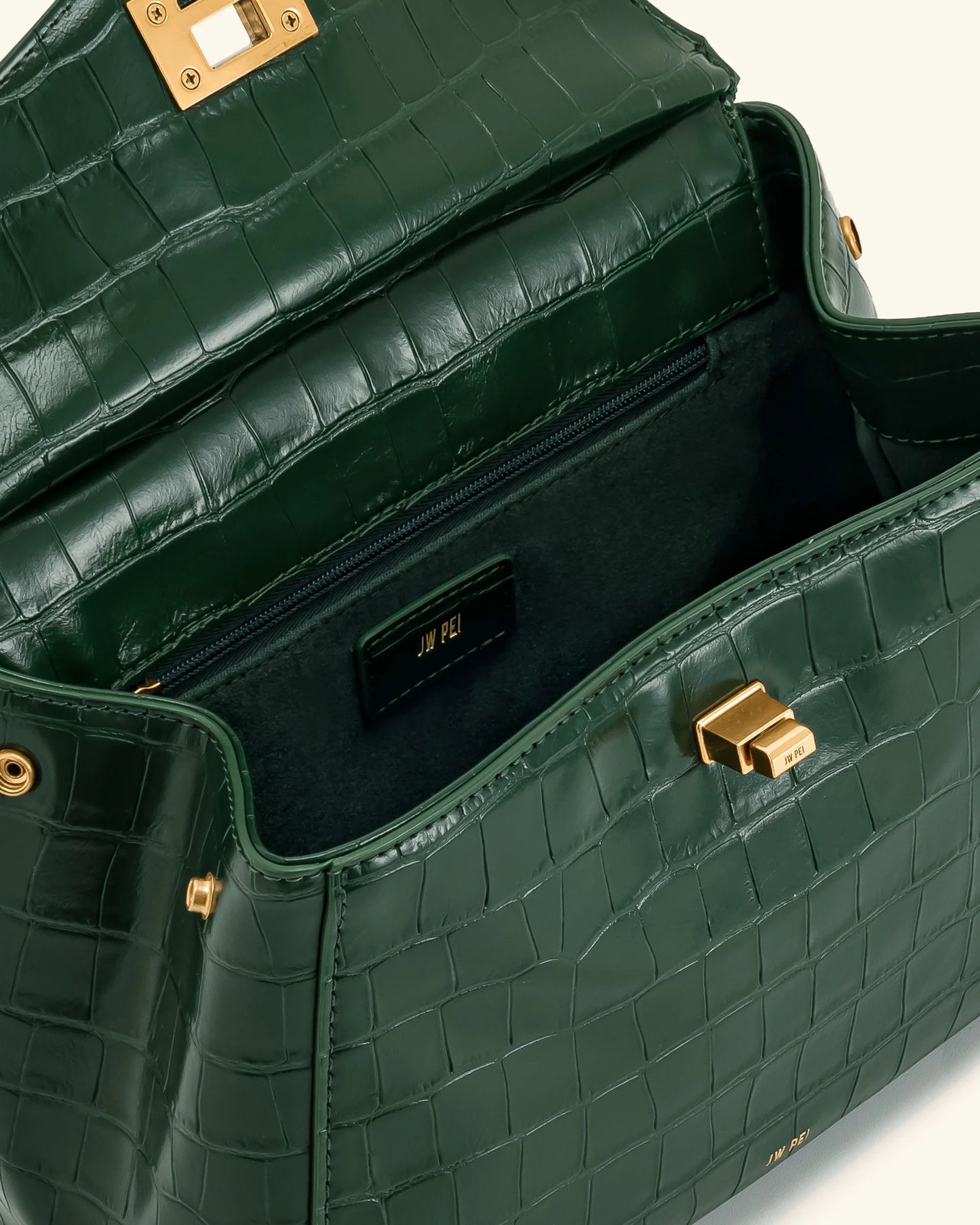 Jw Pei Lucia Classic Top Handbag - Green Croc