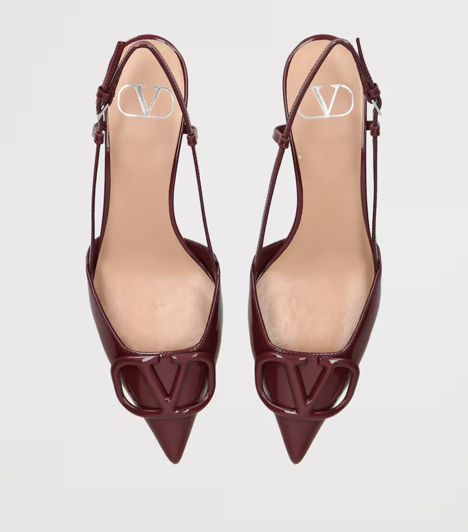 Valentino Garavani Patent Leather VLogo Slingback Pumps