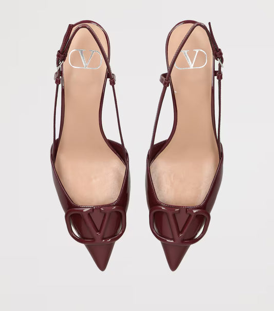Valentino Garavani Patent Leather VLogo Slingback Pumps