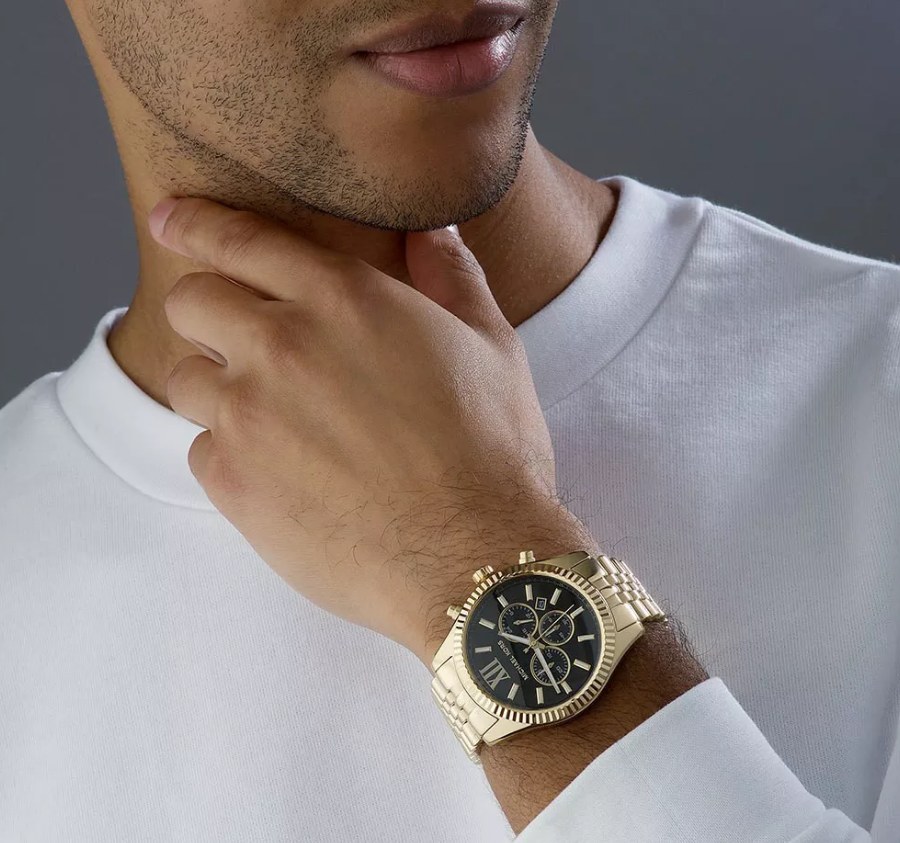 Michael Kors Men’s Quartz Stainless Steel Black Dial 45mm Watch MK8286