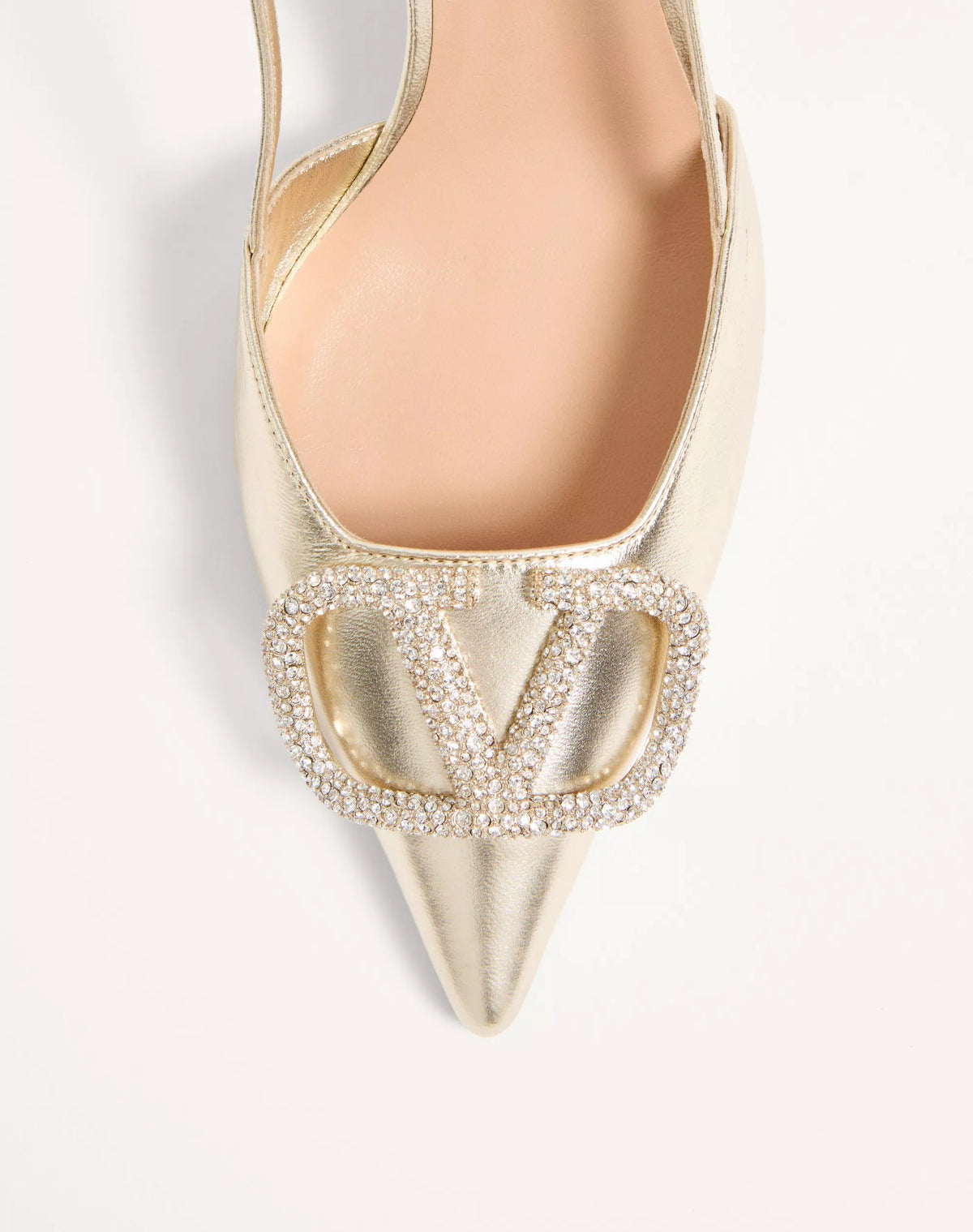 Valentinoi Garavani VLogo Glow Laminated Nappa Slingback Pump 80 Mm / 3.15 In.
