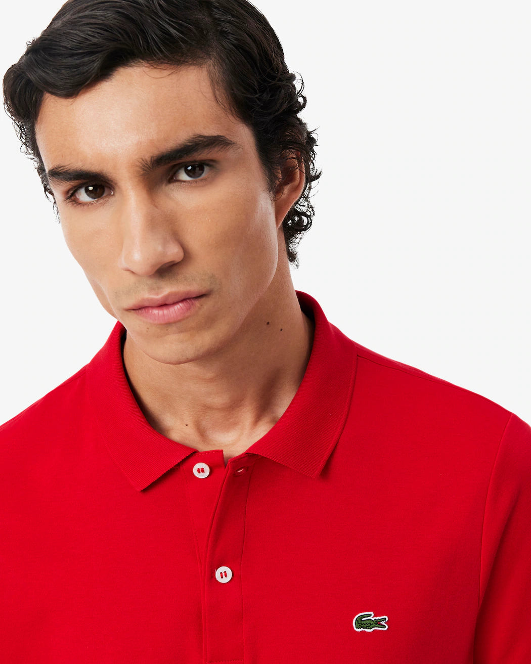 Lacoste Regular Fit Cotton Pima Polo Shirt in Red