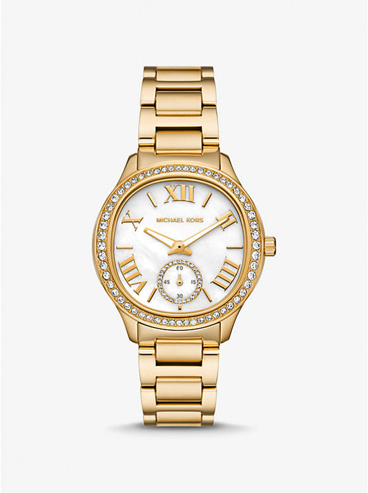 Michael Kors Sage Pavé Gold-Tone Watch MK4805