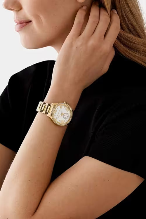 Michael Kors Sage Pavé Gold-Tone Watch MK4805