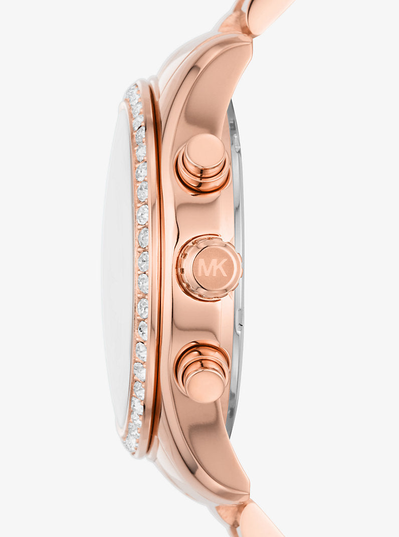 Michael Kors Lexington Pavé Rose Gold-Tone Watch MK7242