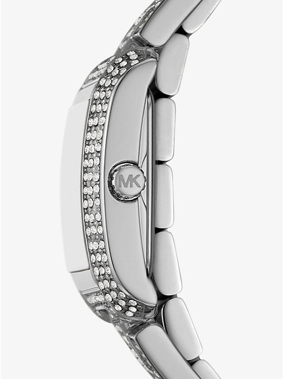 Michael Kors Petite Emery Pavé Silver-Tone Double Wrap Watch MK4836