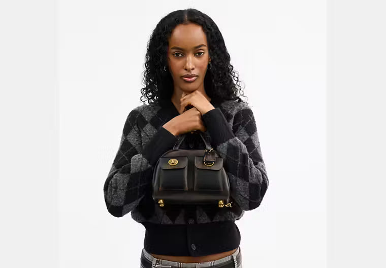 Coach Twin Turnlock Bag 20 In Loved Leather