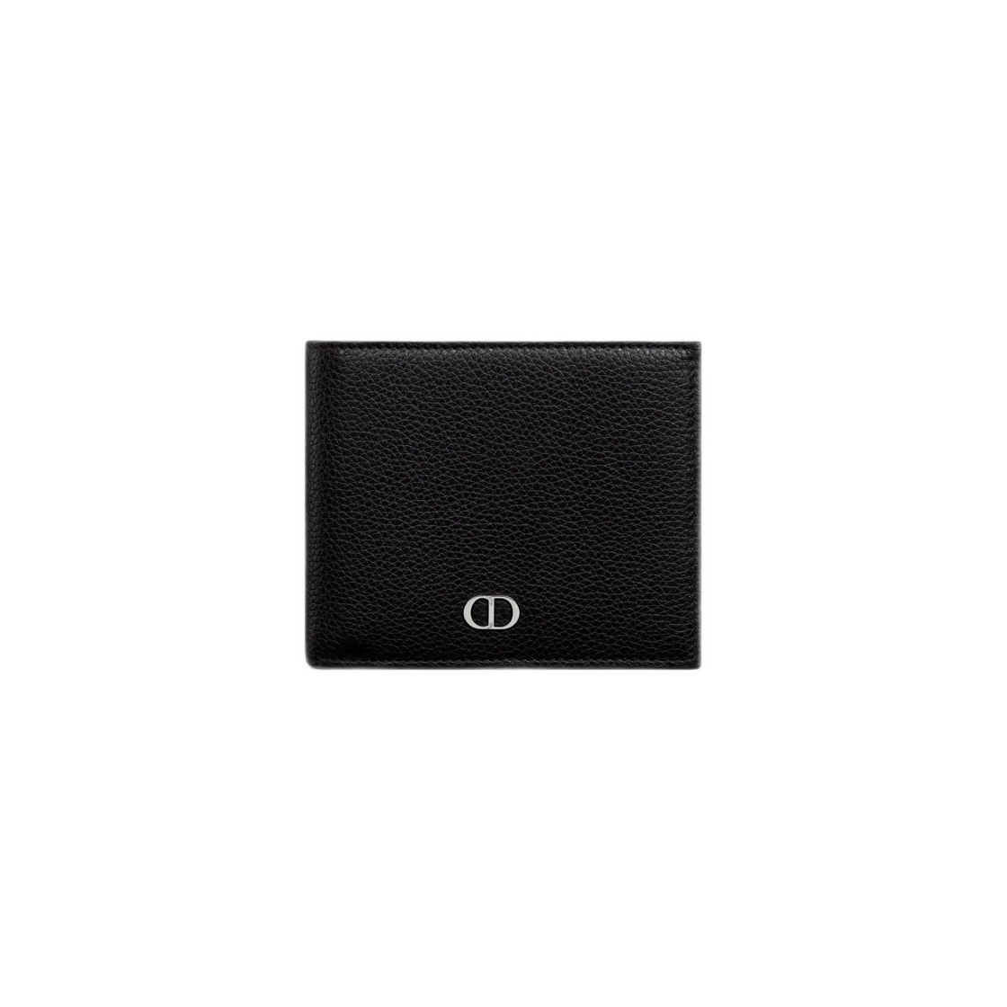 Dior Compact Wallet Black Grained Calfskin CD Icon Signature