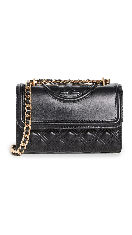 Tory Burch Small Fleming Convetible Shoulder Bag in Black