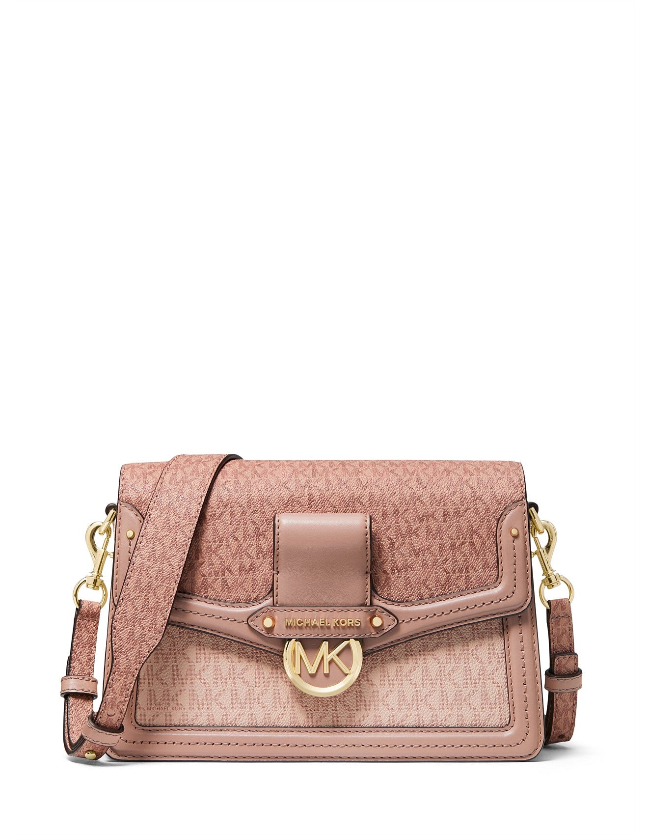 Michael Kors Jessie Medium Two-Tone Logo Shoulder Bag