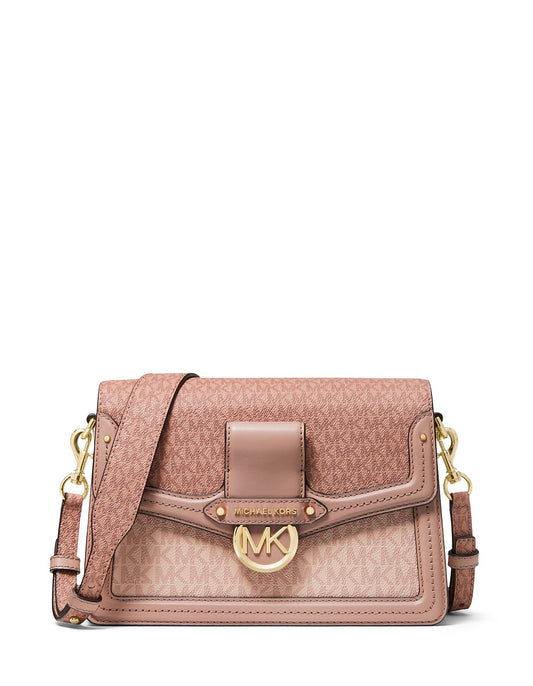 Michael Kors Jessie Medium Two-Tone Logo Shoulder Bag