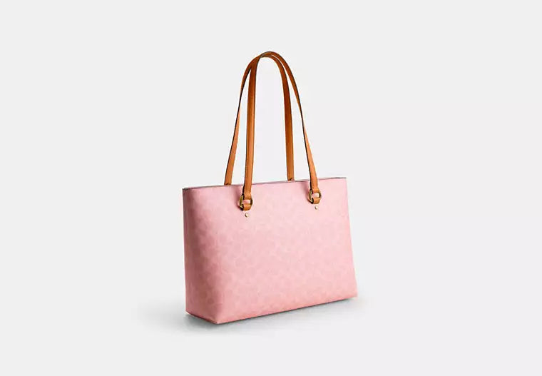 Coach Station Tote Bag In Signature Canvas in Pink