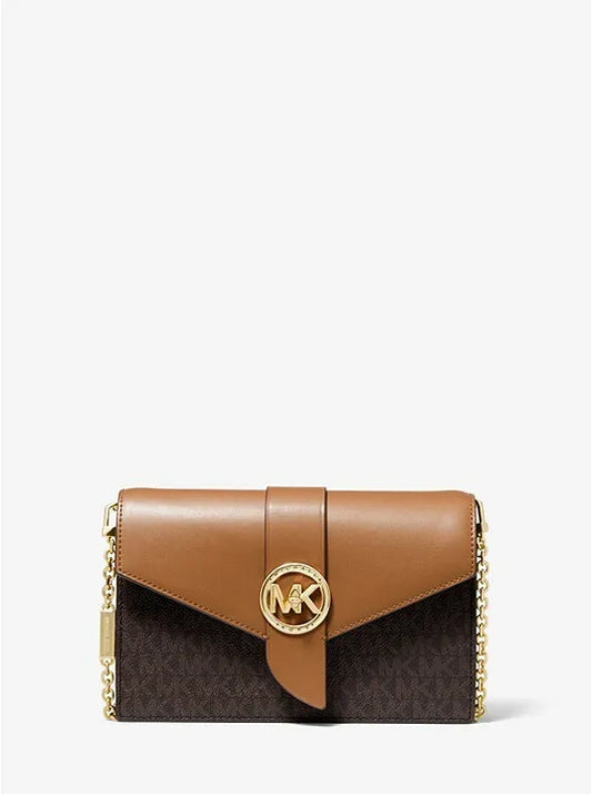 Michael Kors Medium Logo and Leather Convertible Crossbody Bag