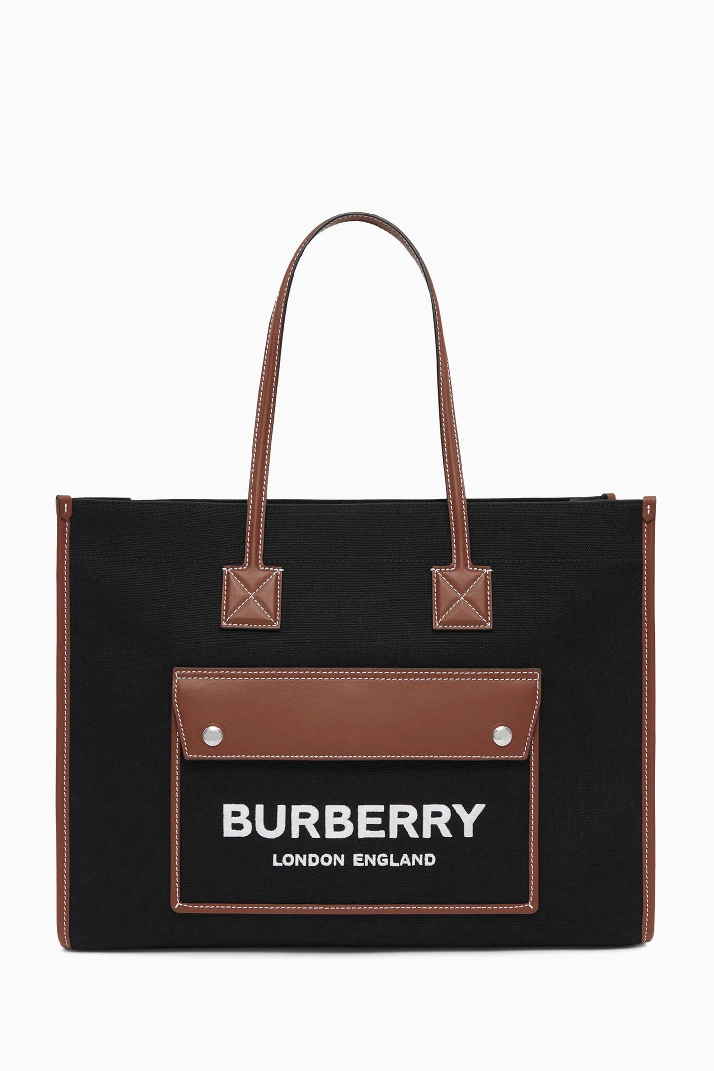 Burberry Medium Freya Tote Bag in Canvas & Leather