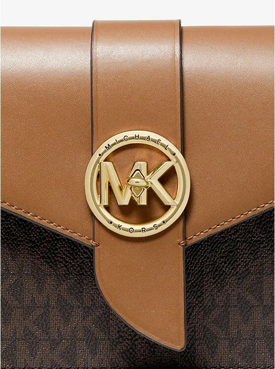 Michael Kors Medium Logo and Leather Convertible Crossbody Bag
