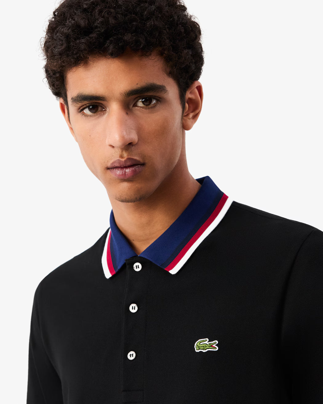 Lacoste Men's Regular Fit Stretch Mini Piqué Polo in Black