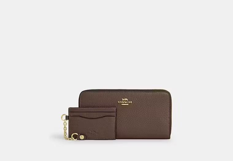 Coach Long Zip Around Wallet With Detachable Card Case