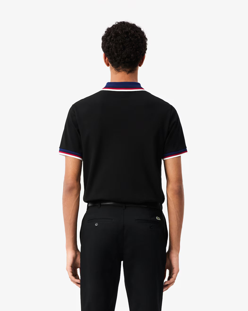 Lacoste Men's Regular Fit Stretch Mini Piqué Polo in Black