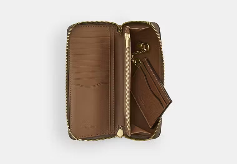 Coach Long Zip Around Wallet With Detachable Card Case