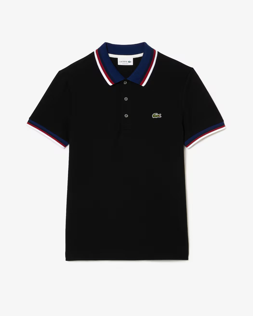 Lacoste Men's Regular Fit Stretch Mini Piqué Polo in Black