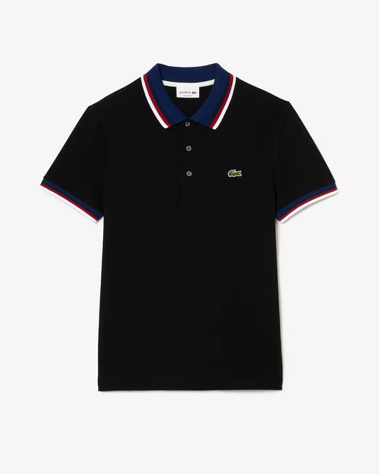 Lacoste Men's Regular Fit Stretch Mini Piqué Polo in Black