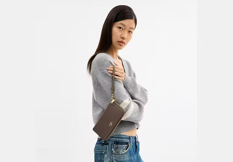 Coach Long Zip Around Wallet With Detachable Card Case