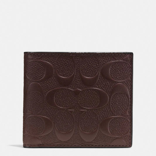 COACH COIN WALLET IN SIGNATURE CROSSGRAIN LEATHER –