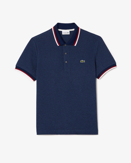 Lacoste Men's Regular Fit Stretch Mini Piqué Polo in Navy Blue