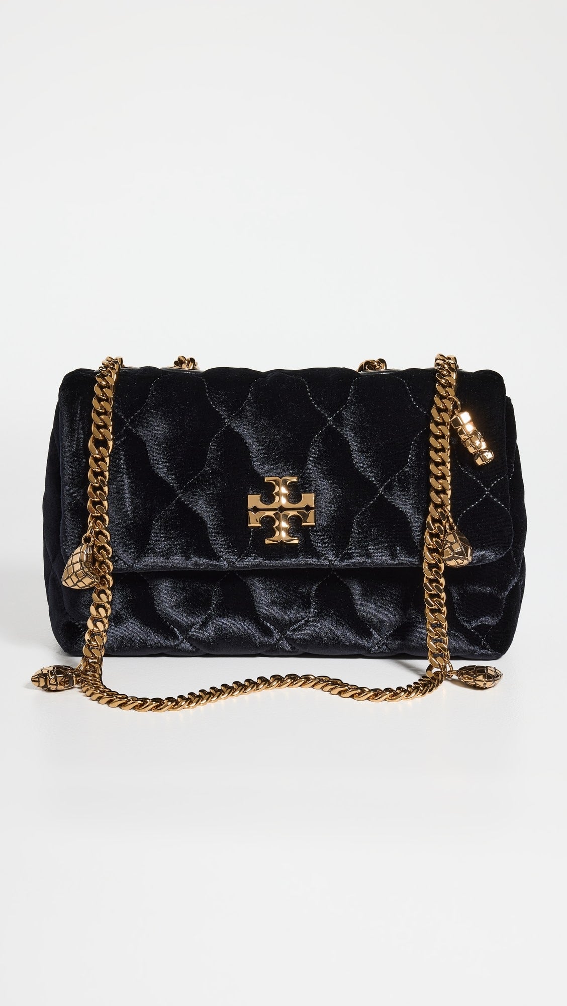 Tory Burch Kira Velvet Small Convertible Shoulder Bag in black