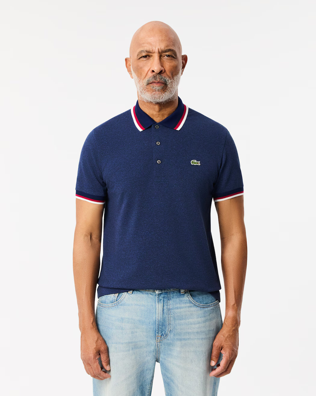 Lacoste Men's Regular Fit Stretch Mini Piqué Polo in Navy Blue