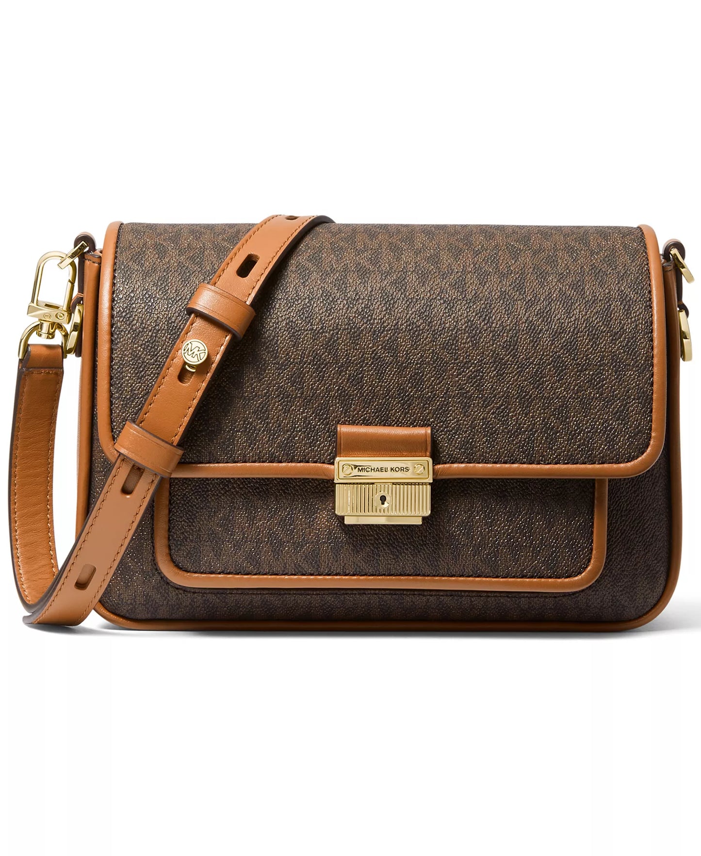 ichael Kors Bradshaw Medium Logo and Leather Messenger Bag