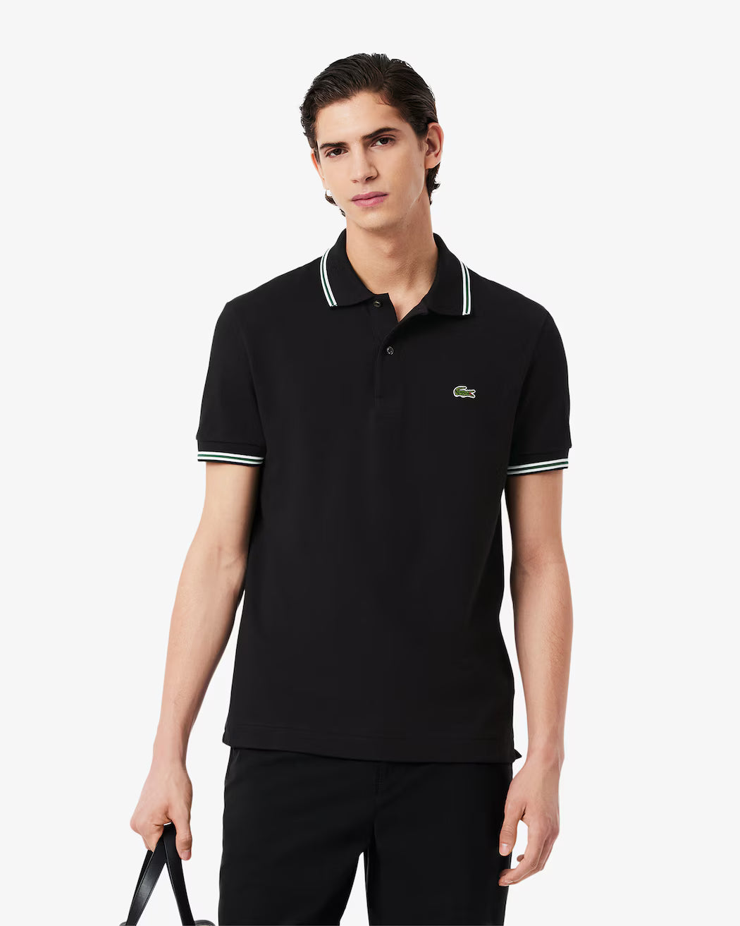 Lacoste Men's Regular Fit Trim Accent In Black