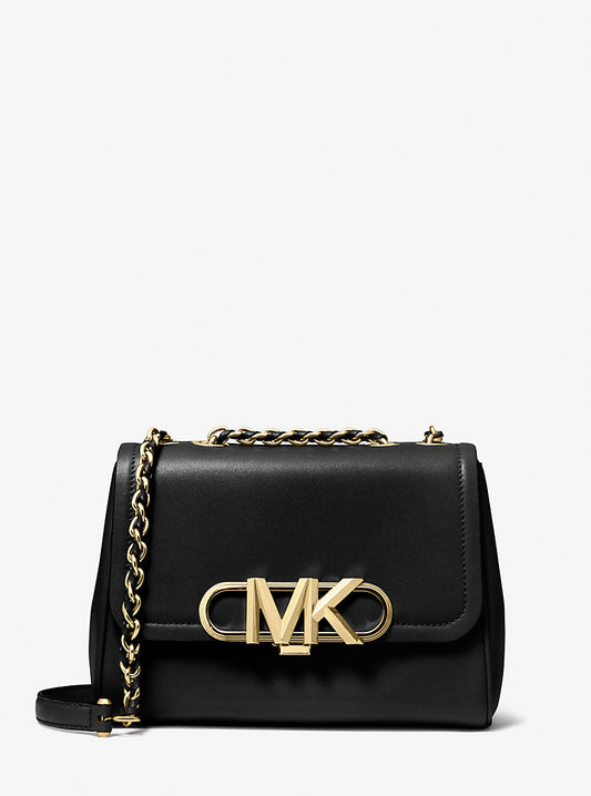 MICHAEL Michael Kors Parker Medium Leather Shoulder Bag in Black