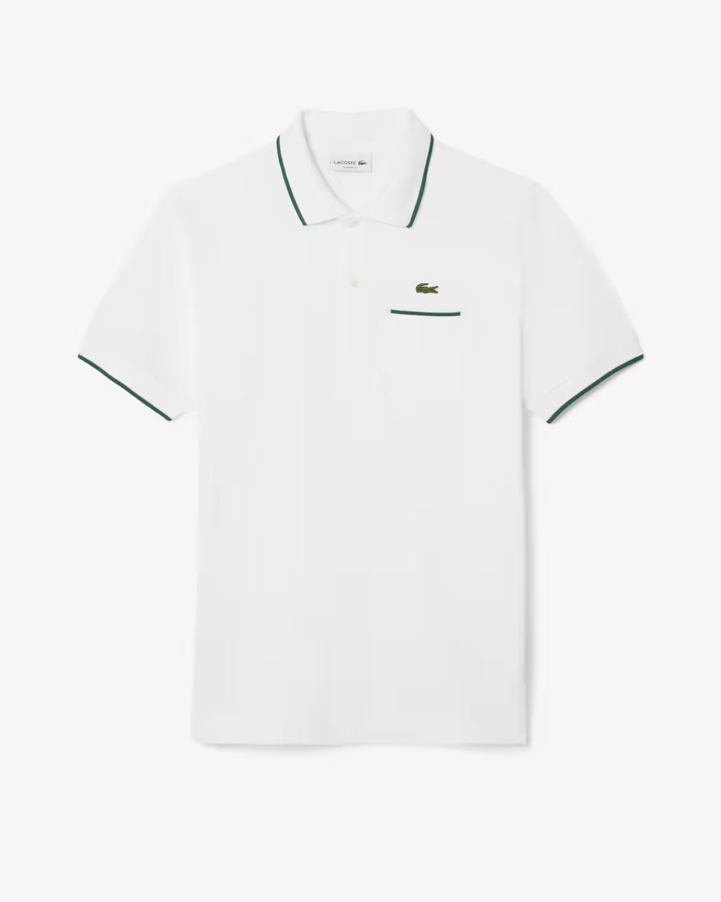 Lacoste Classic Fit Pocket Accent L.12.12 Polo Shirt in White