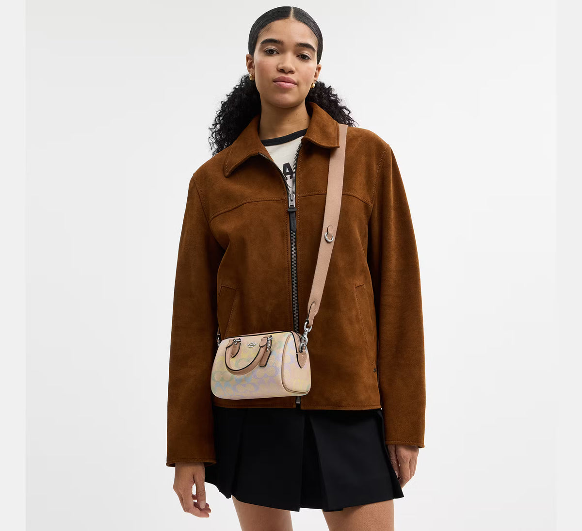 Coach Mini Rowan Crossbody Bag In Rainbow Signature Canvas