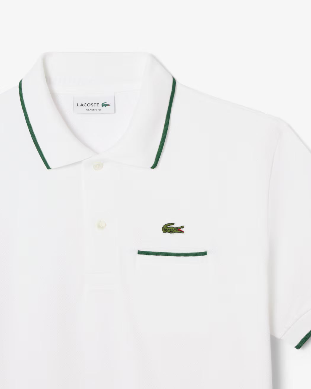 Lacoste Classic Fit Pocket Accent L.12.12 Polo Shirt in White