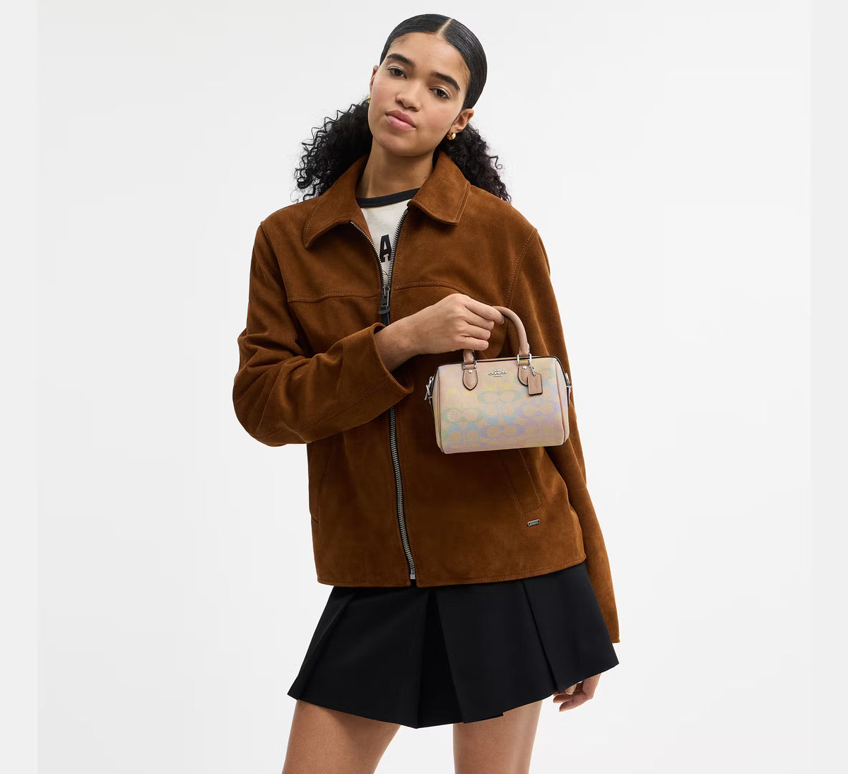 Coach Mini Rowan Crossbody Bag In Rainbow Signature Canvas