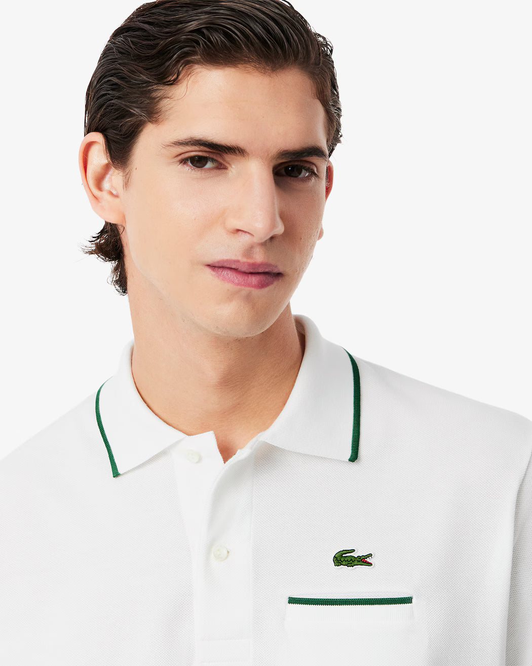 Lacoste Classic Fit Pocket Accent L.12.12 Polo Shirt in White