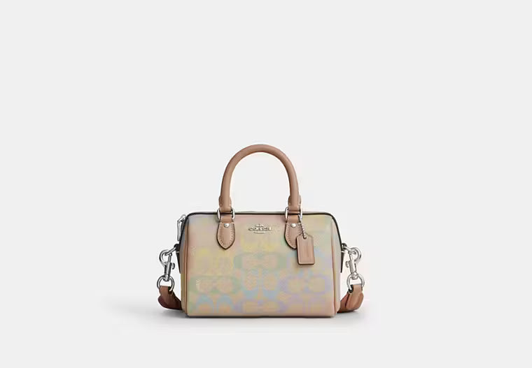 Coach Mini Rowan Crossbody Bag In Rainbow Signature Canvas
