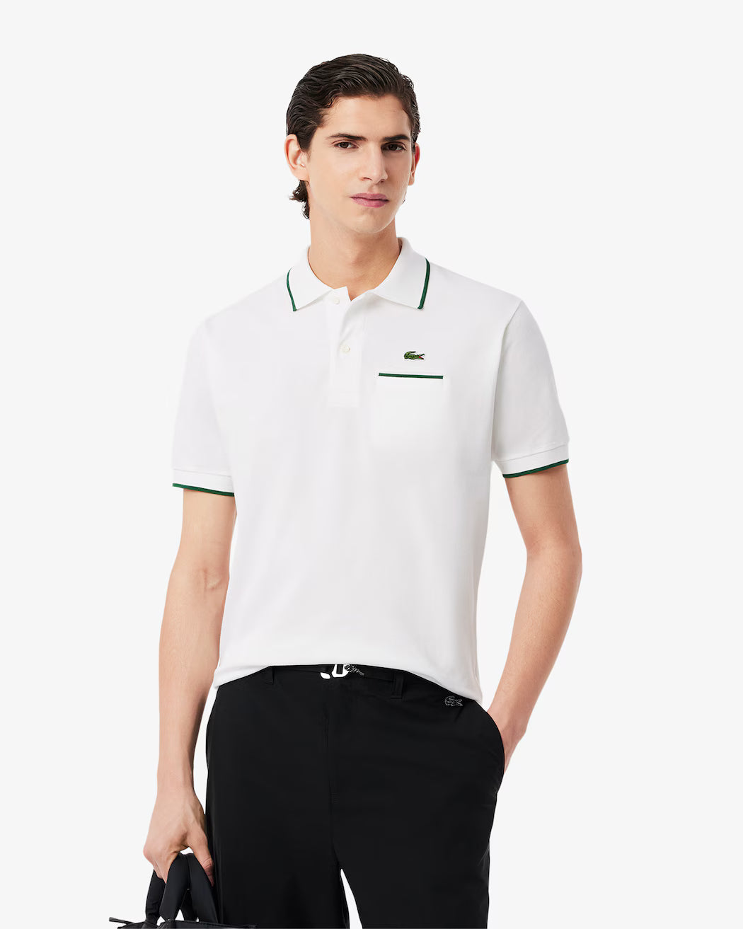 Lacoste Classic Fit Pocket Accent L.12.12 Polo Shirt in White