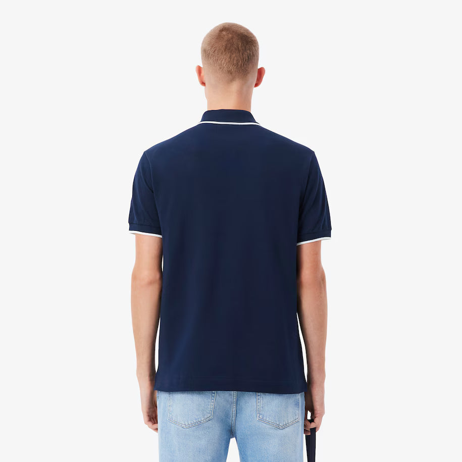 Lacoste Classic Fit Pocket Accent L.12.12 Polo Shirt in Navy Blue