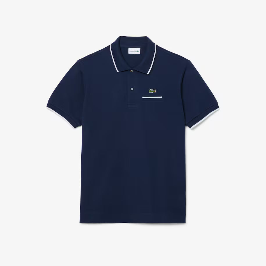 Lacoste Classic Fit Pocket Accent L.12.12 Polo Shirt in Navy Blue