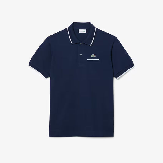 Lacoste Classic Fit Pocket Accent L.12.12 Polo Shirt in Navy Blue