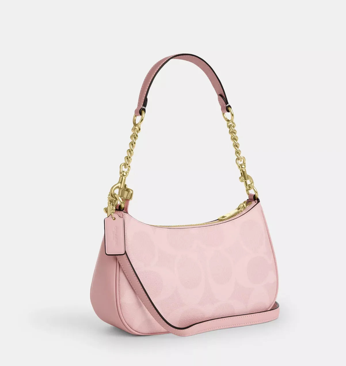 COACH Teri Shoulder Bag In Pink Signature Canvas