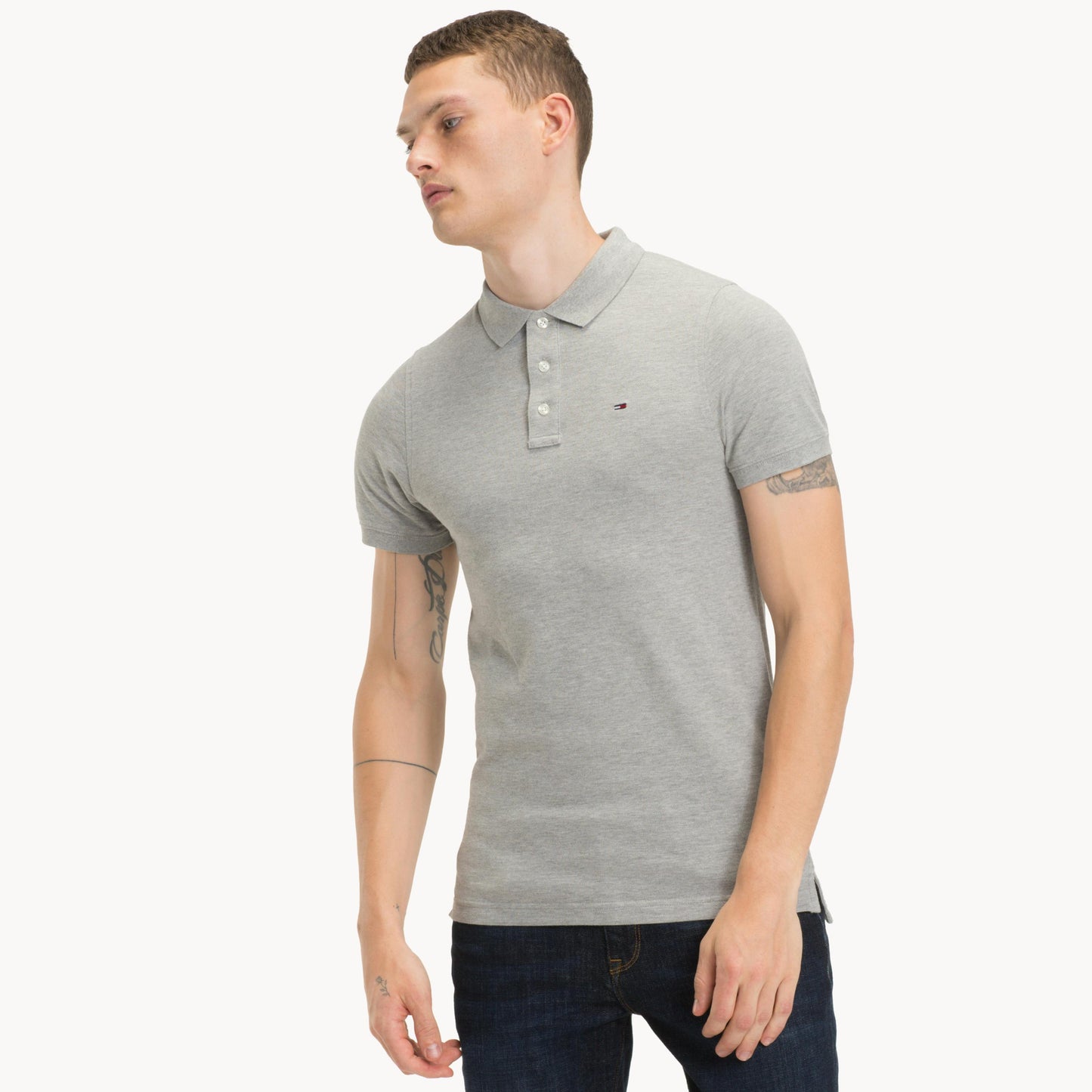 Tommy Hilfiger Original Pique Polo Shirt in Grey
