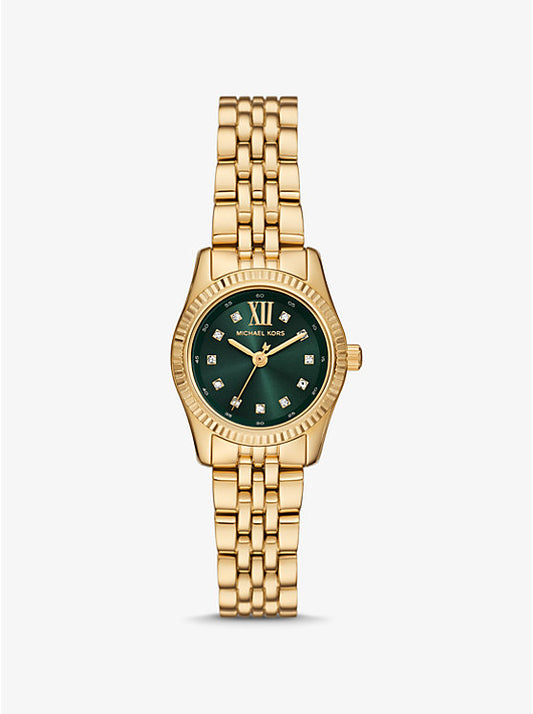 Michael Kors Petite Lexington Pavé Gold-Tone Watch MK4842