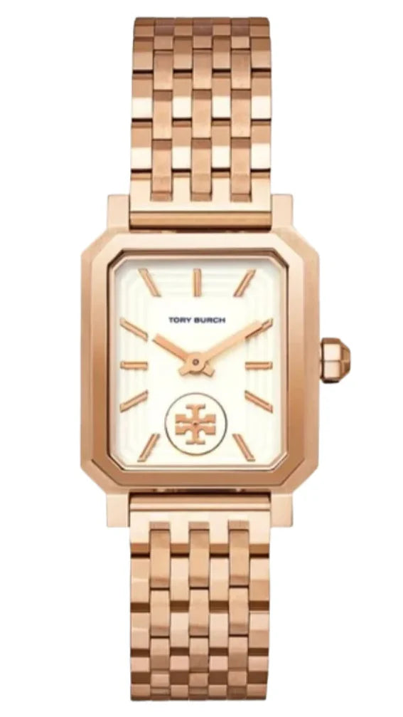 Tory Burch Robinson White Dial Rose Gold and Steel Strap Ladies' Watch - TBW1502