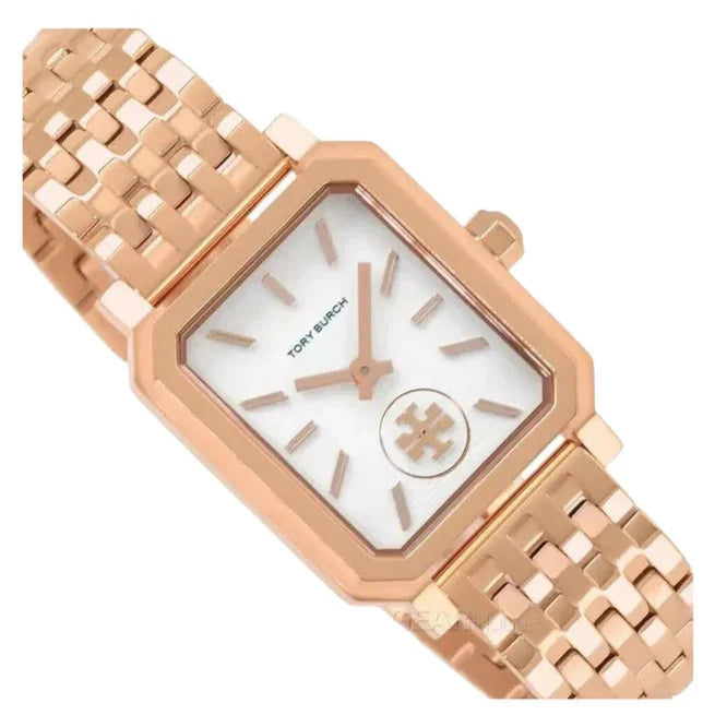Tory Burch Robinson White Dial Rose Gold and Steel Strap Ladies' Watch - TBW1502
