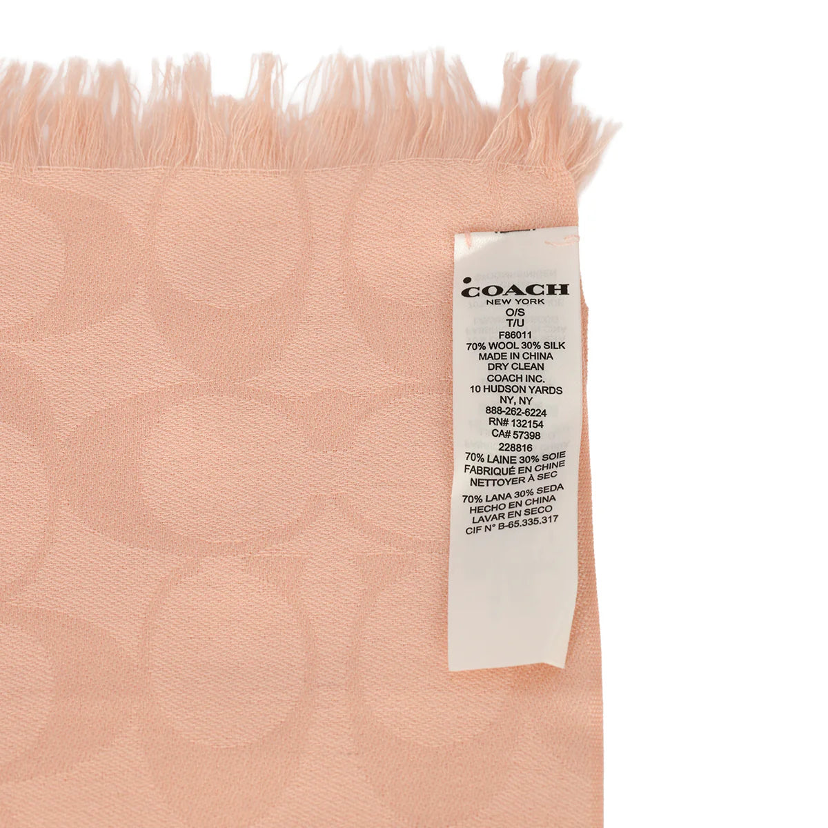 COACH SIGNATURE BLUSH PINK STOLE