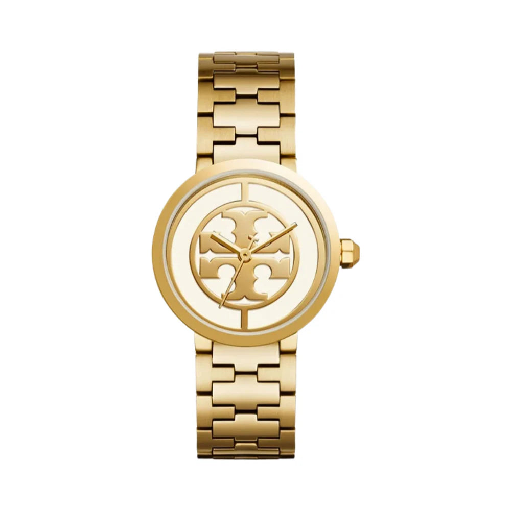 Tory Burch Reva Gold Dial Gold Steel Strap Watch for Women - TBW4011
